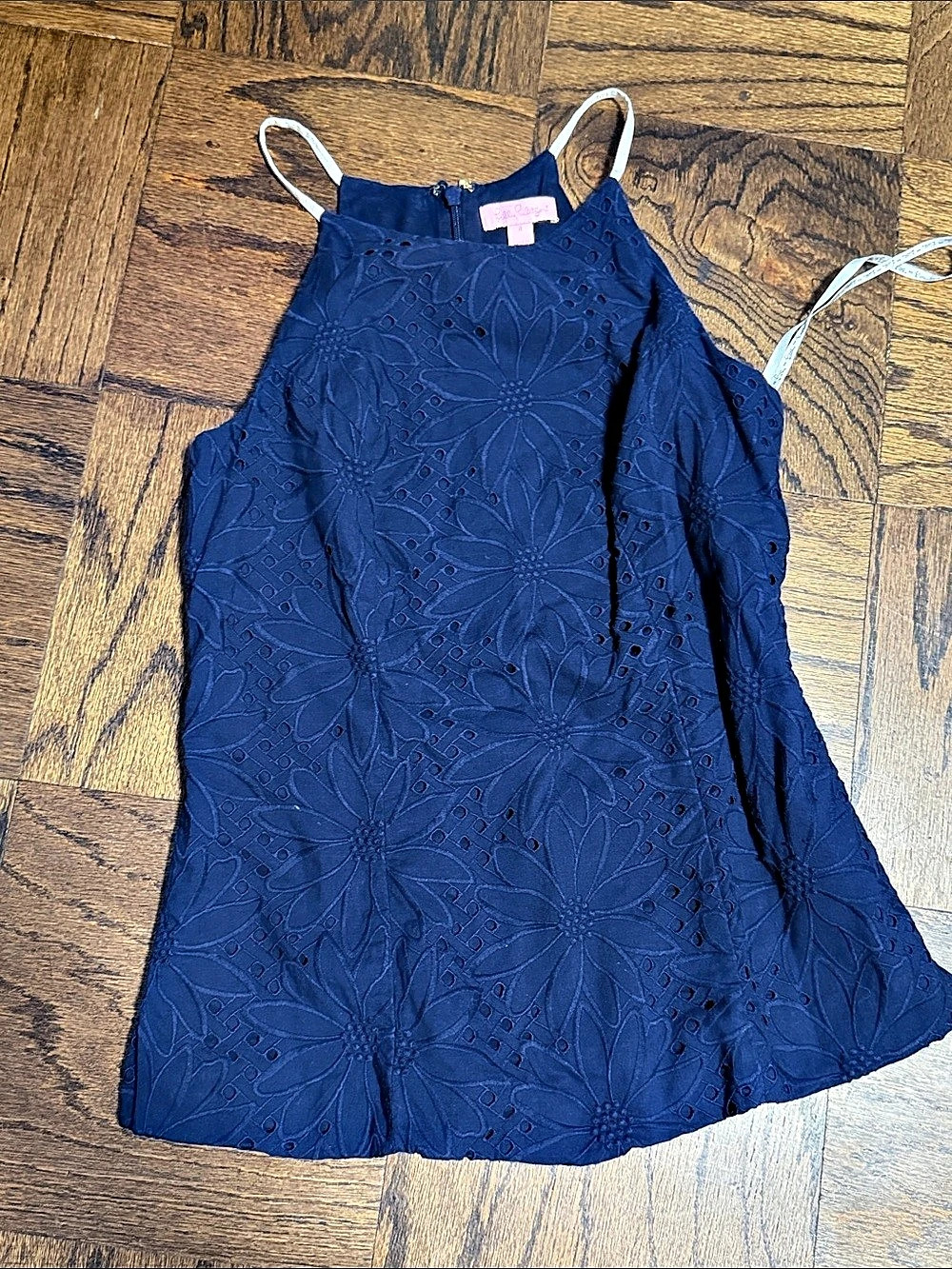 Lilly Pulitzer Girls Floral Eyelet Dress in Blue Size 4